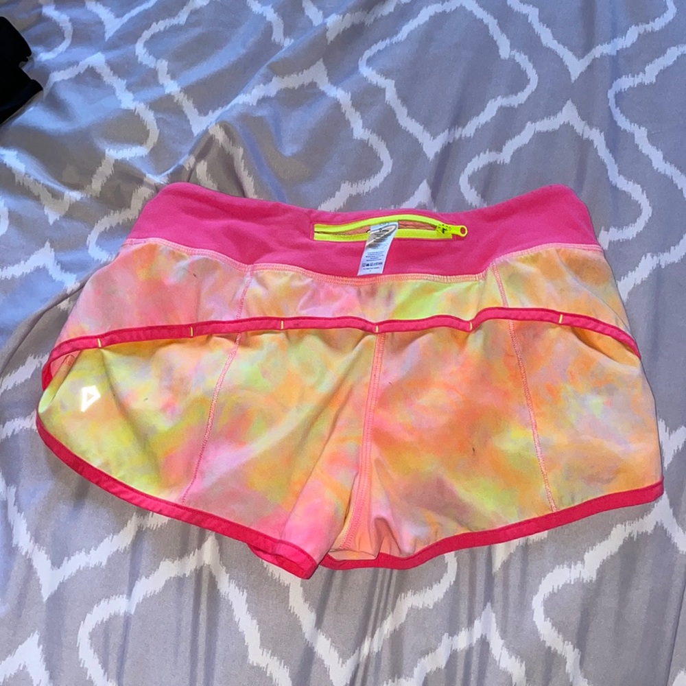 Ivivva (kids Lululemon) size 12 multicolor work out shorts.
